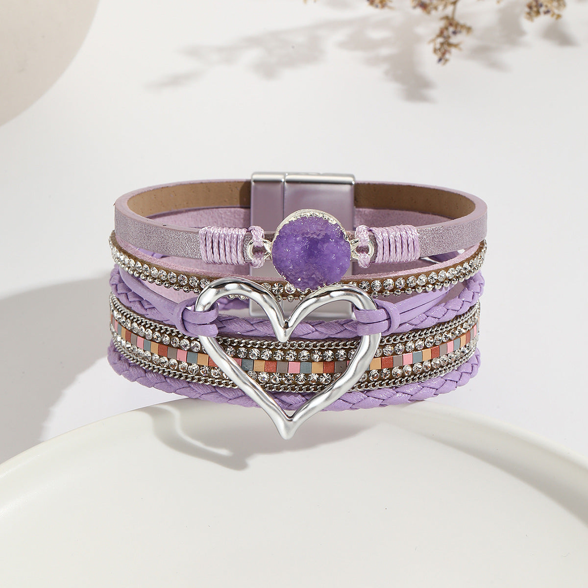 Bohemian Multi-Layer Heart-Shaped Wrap Bracelet