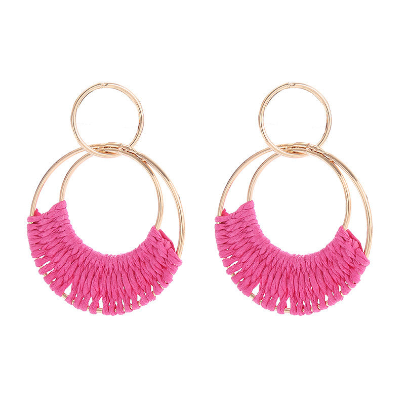 Bohemian Holiday Creative Handmade Braided Earrings