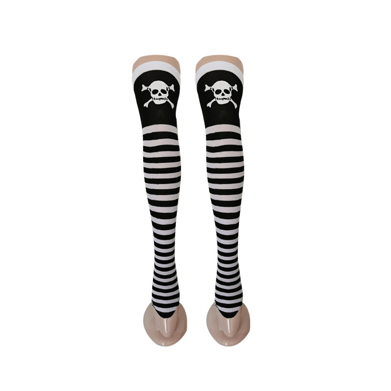 Women Funny Halloween Skeleton Bat Spider Web Stockings