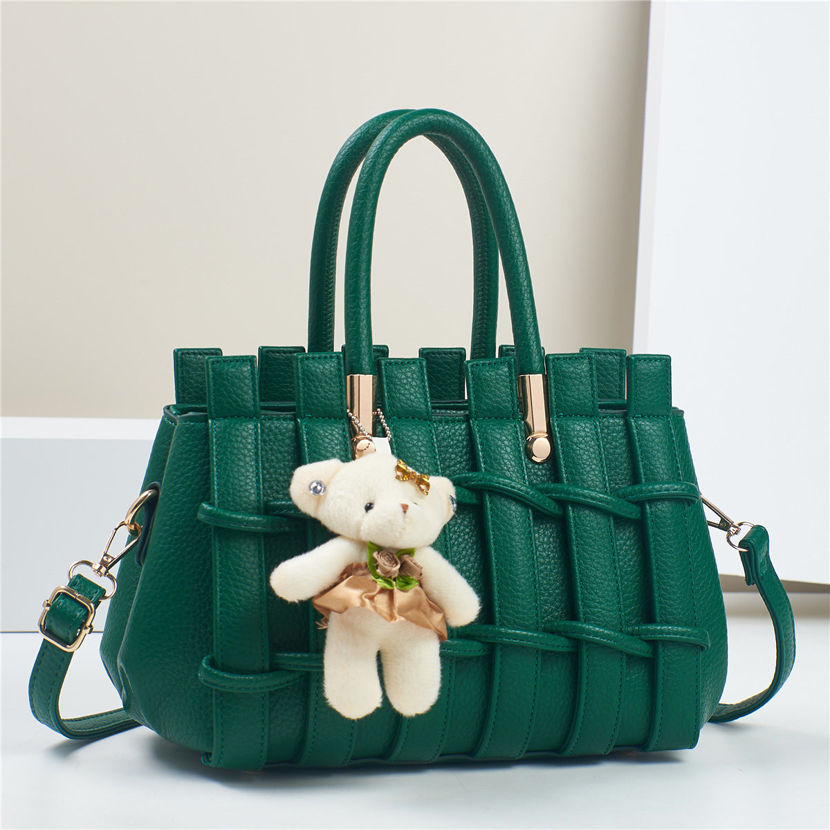 Sac fourre-tout tissé à la main de grande capacité, décontracté et tendance, couleur unie, pour femmes