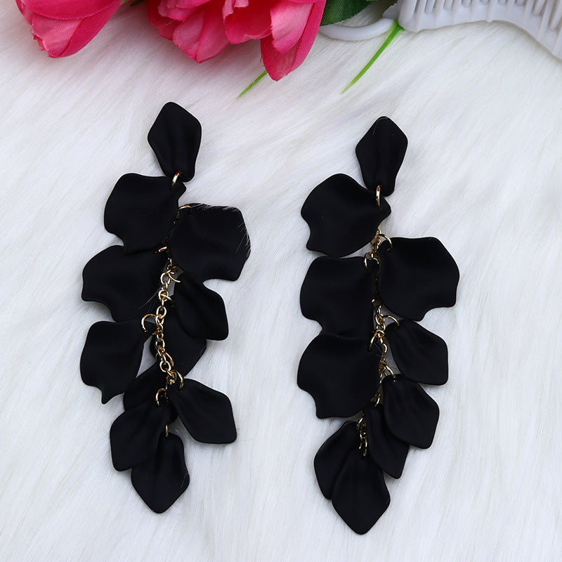 Bohemian Style Personalized Tassel Petal Earrings