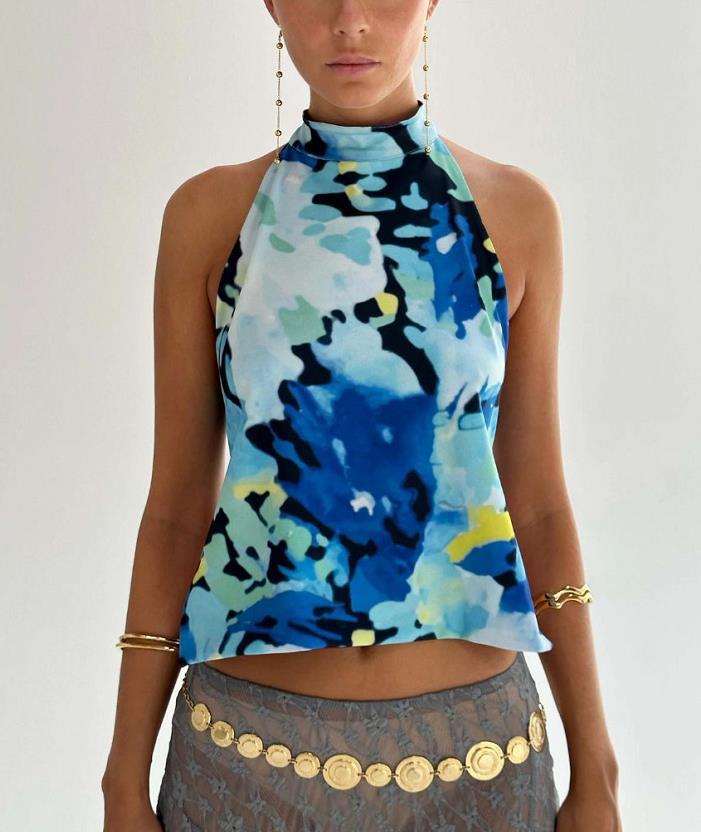 Women Summer Sleeveless Halter Neck Top