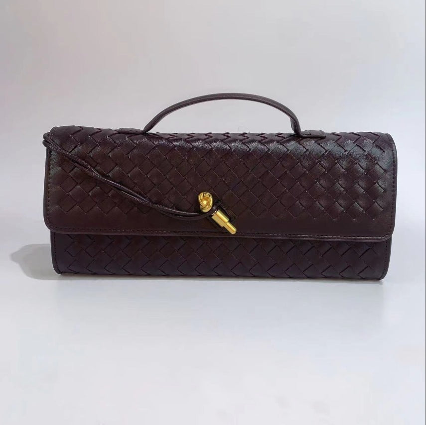 Bolso de mano tejido de color liso informal de moda para mujer