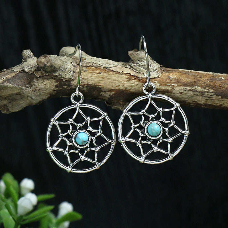 Boucles d'oreilles longues bohèmes en forme de goutte turquoise