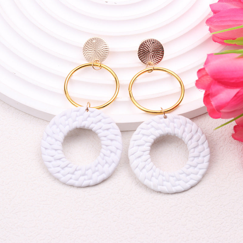 Bohemian Geometric Circular Acrylic Earrings