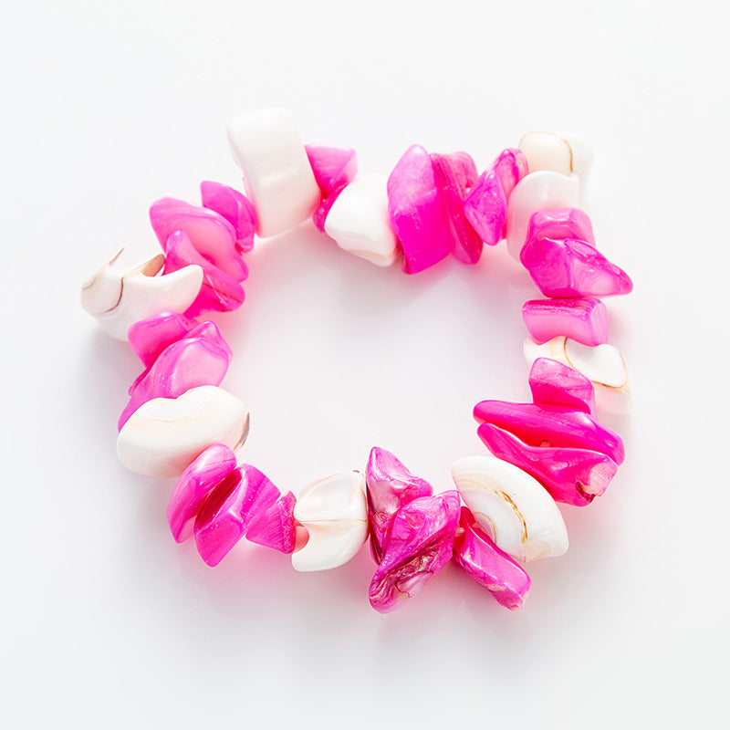 Bohemian Multicolor Irregular Stones Conch Bracelet