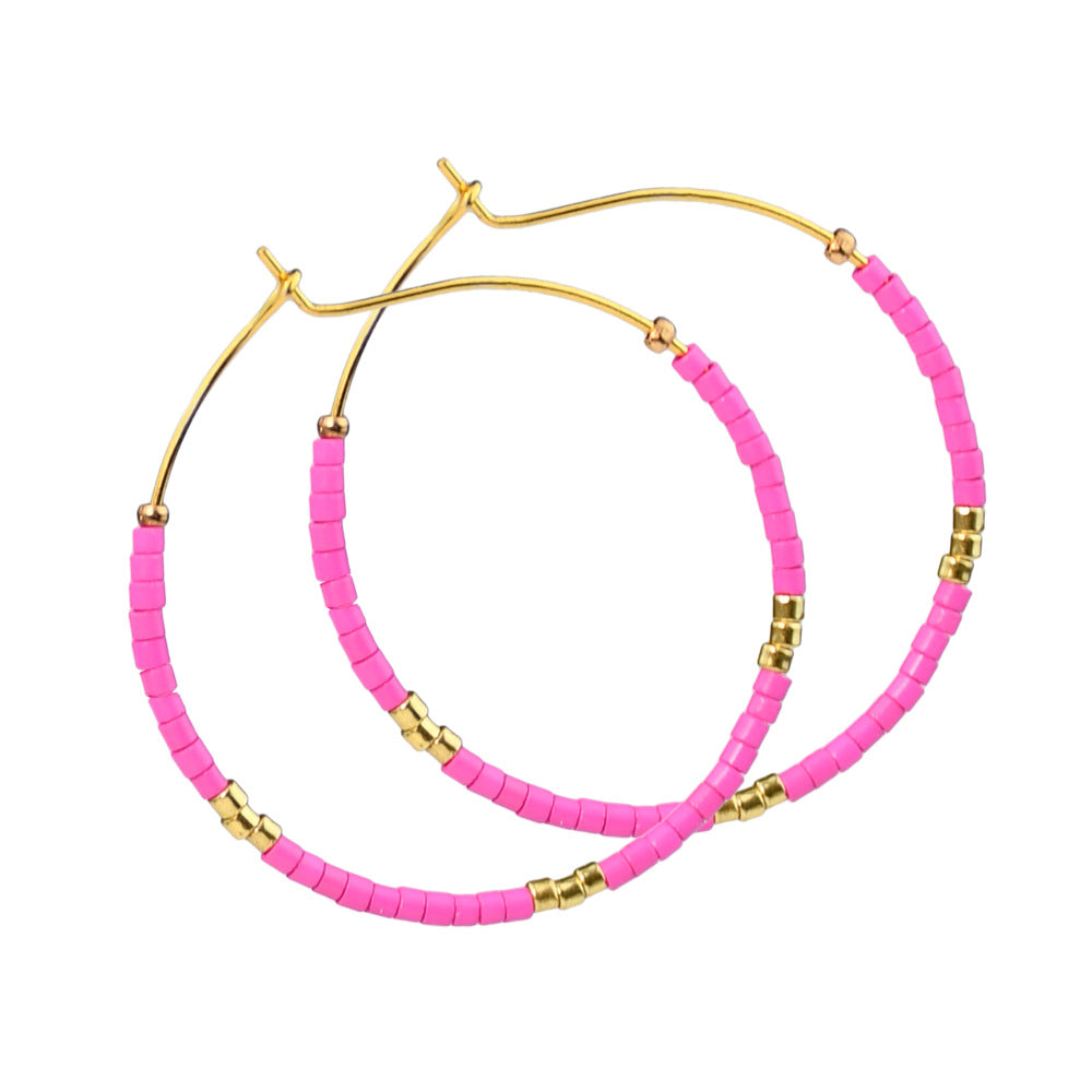 Boucles d'oreilles bohèmes multicolores en perles pour femmes
