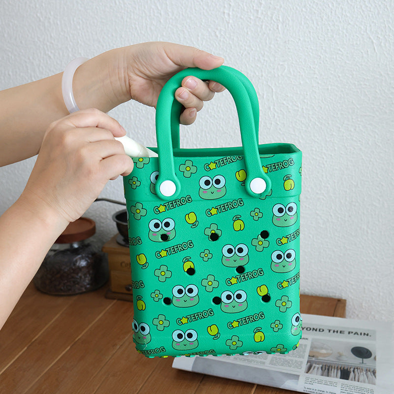 Fashion Cartoon Print Pattern Hole Bag EVA Jelly Bag for Women and Kids