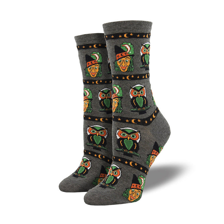 Calcetines de jacquard con calabazas divertidas y creativas para Halloween