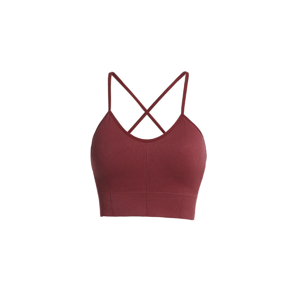 Women Yoga Solid Color Backless Sports Bra with Brocade Spandex