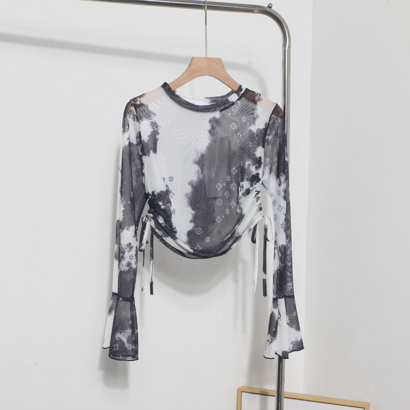 Women Fashion Summer Vacation Tie Dye Blouse