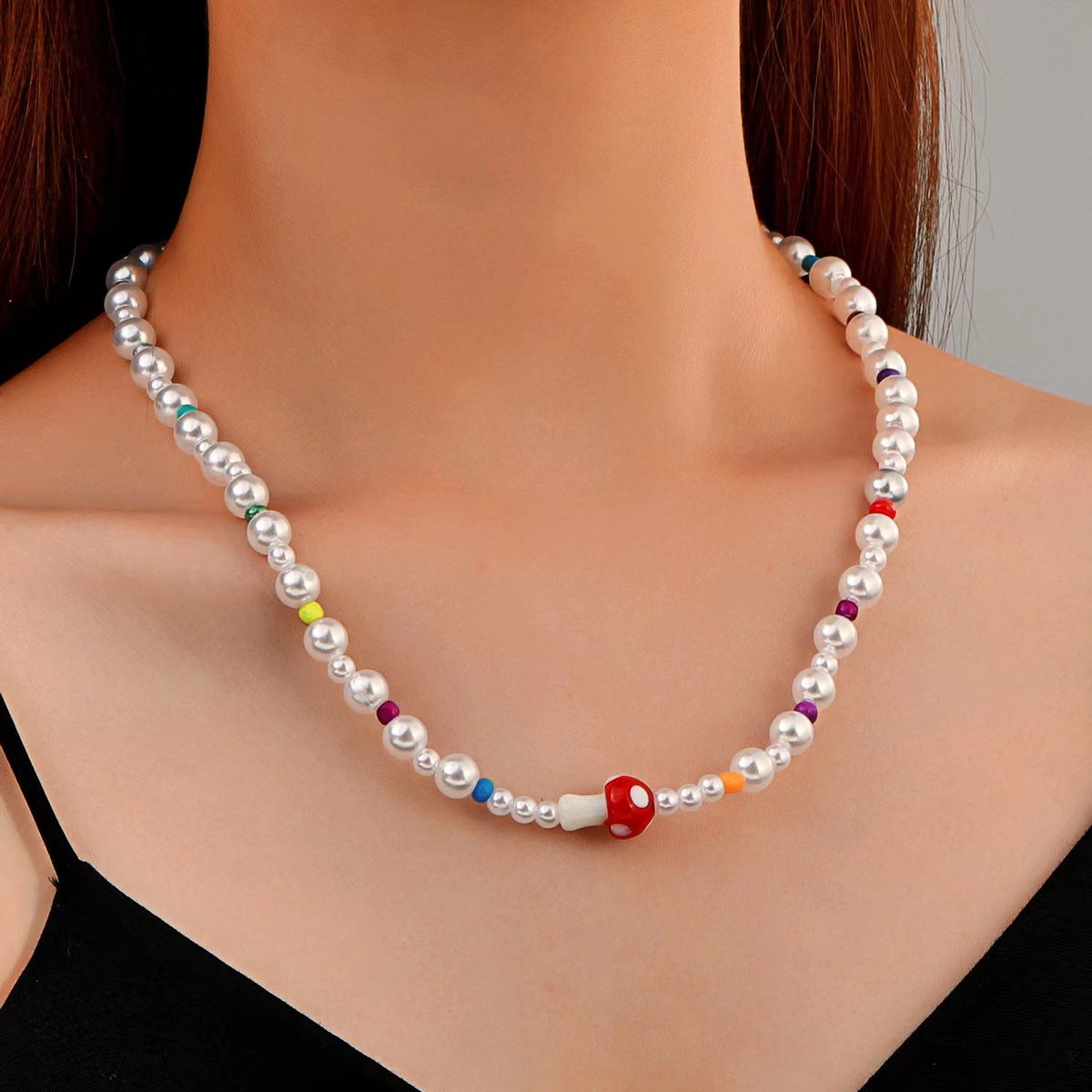 Collar bohemio de cuentas multicolores para mujer