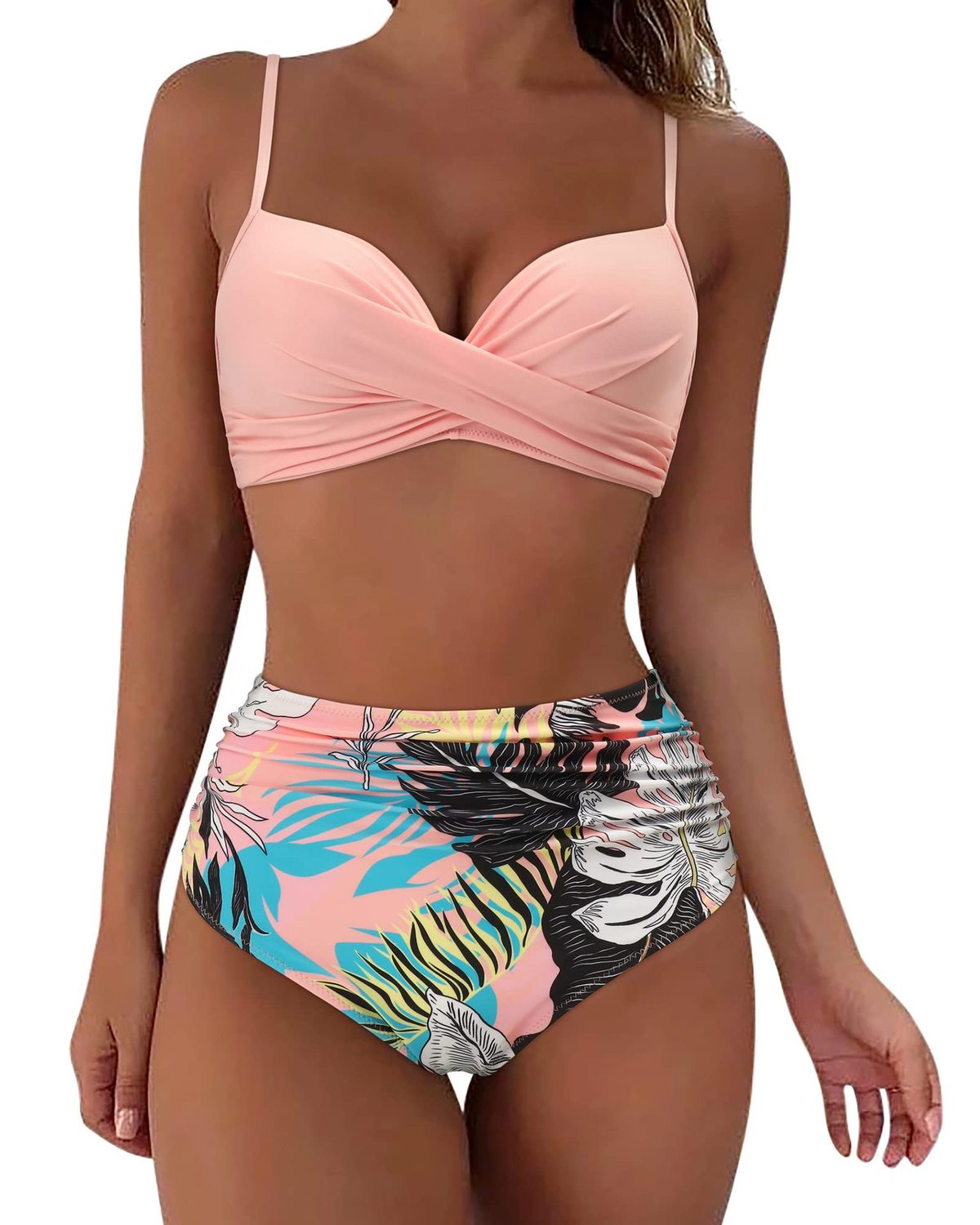 Women Fashion Sexy Printed High Waist Bikini Shorts Swimsuit