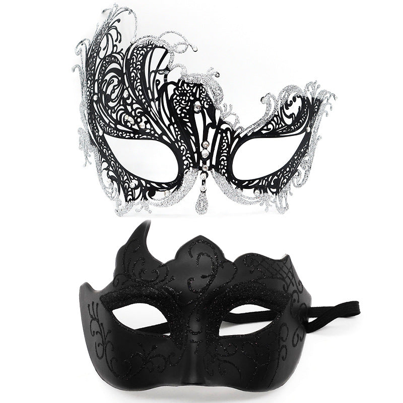 Masquerade Carnival Black Half Face Diamond Mask