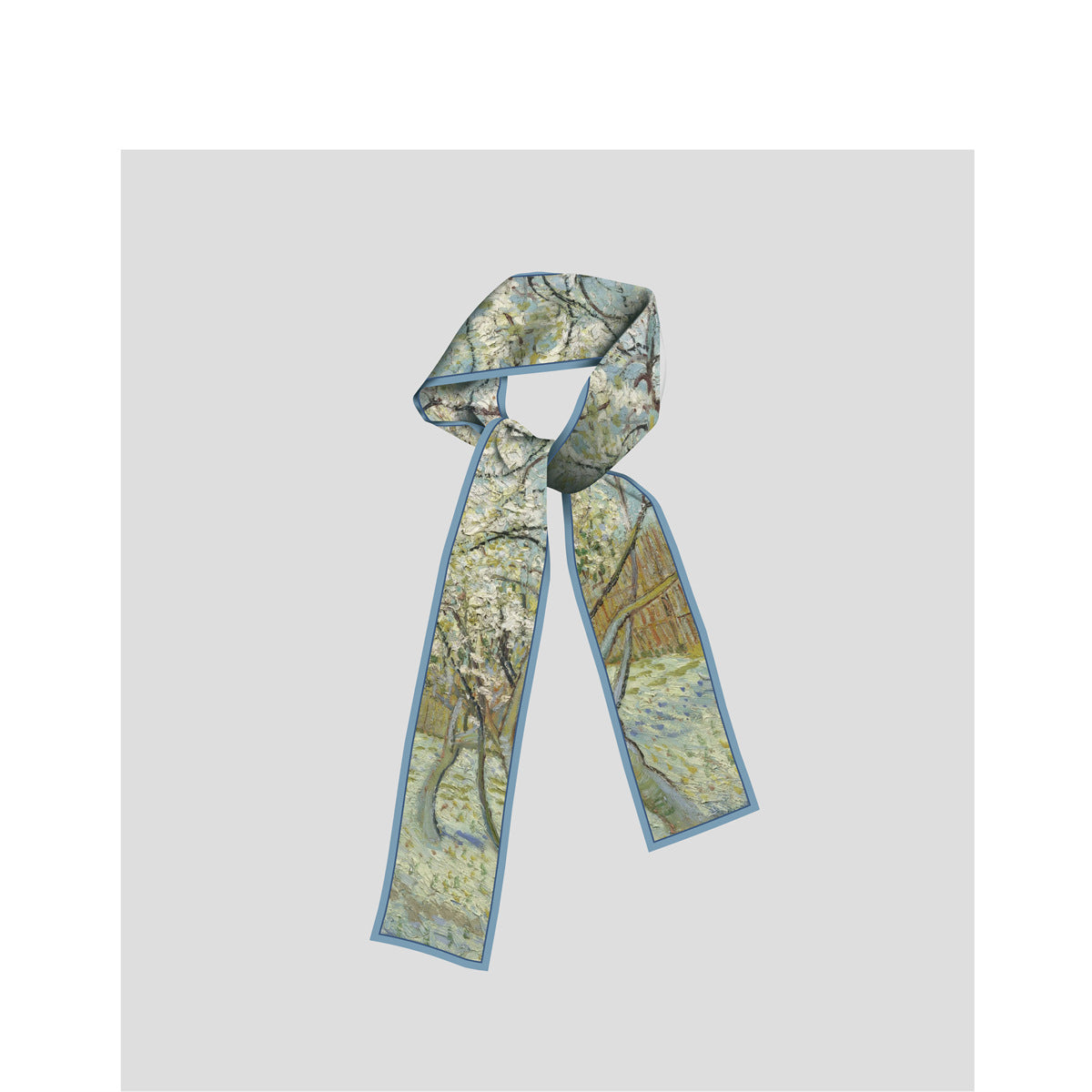 Bufanda de seda estampada con pintura al óleo de Van Gogh de moda para mujer