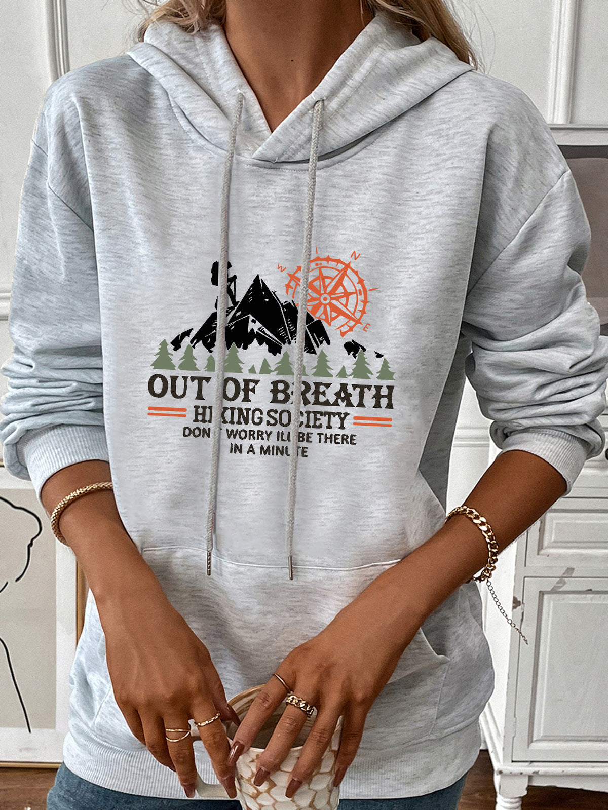 Women's Casual Print Hoodie - Scenery Pullover