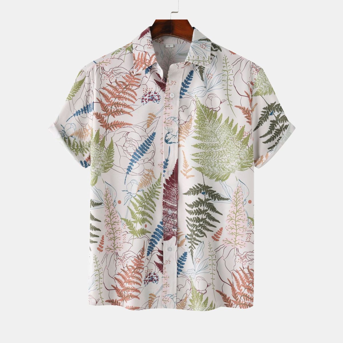 Men Summer Leisure Vacation 3D Flower Print Shirt
