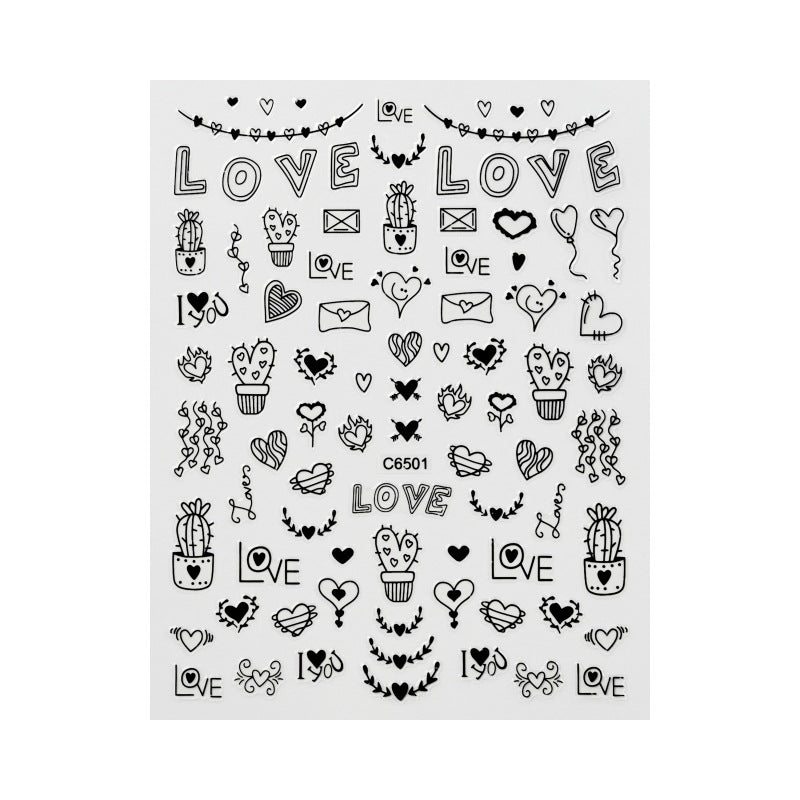 Autocollants pour ongles Love Laser Red pour la Saint-Valentin