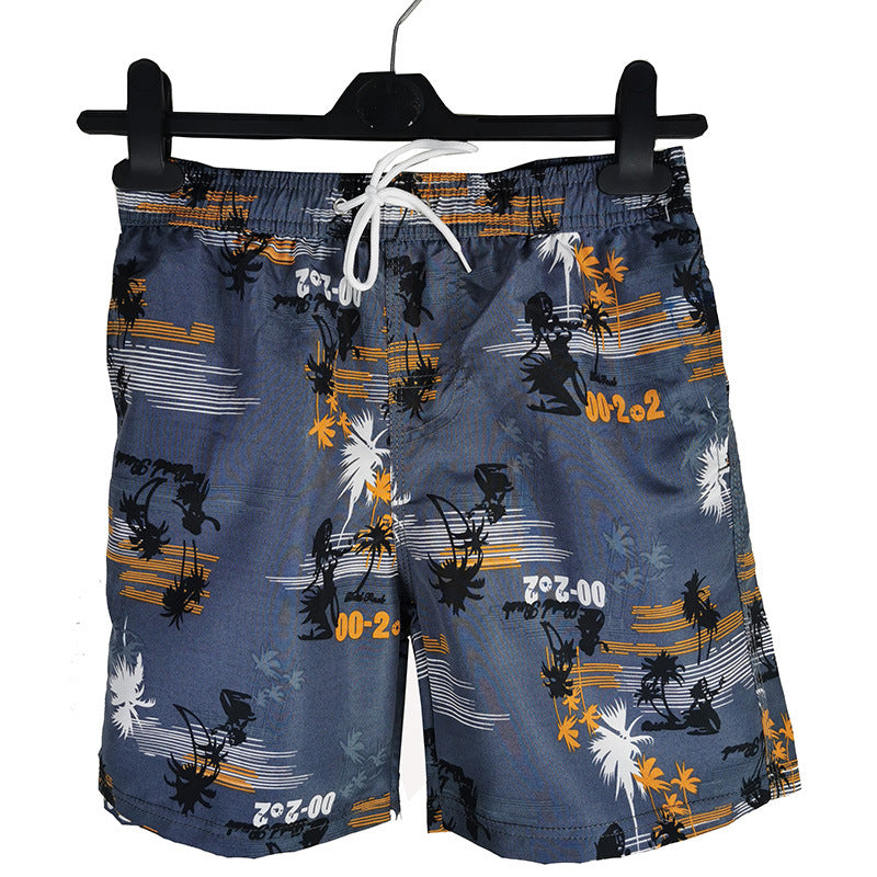 Boy's Casual Printed Loose Beach Swim Trunks