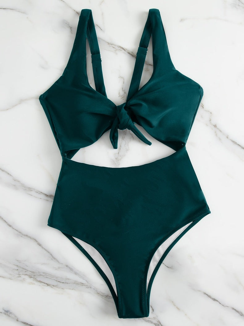 Women Summer Vacation Color Blocking Triangle Swimsuit