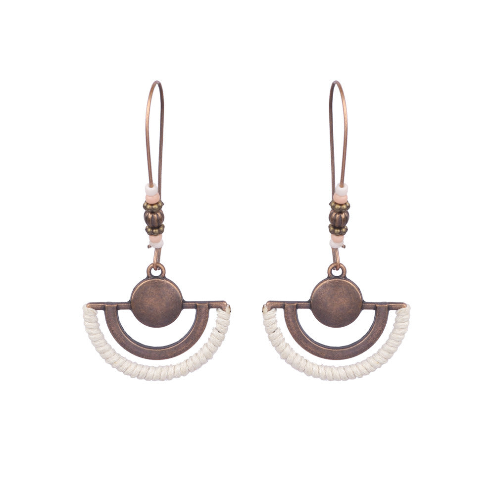 Boucles d'oreilles à pompons vintage de style ethnique bohème