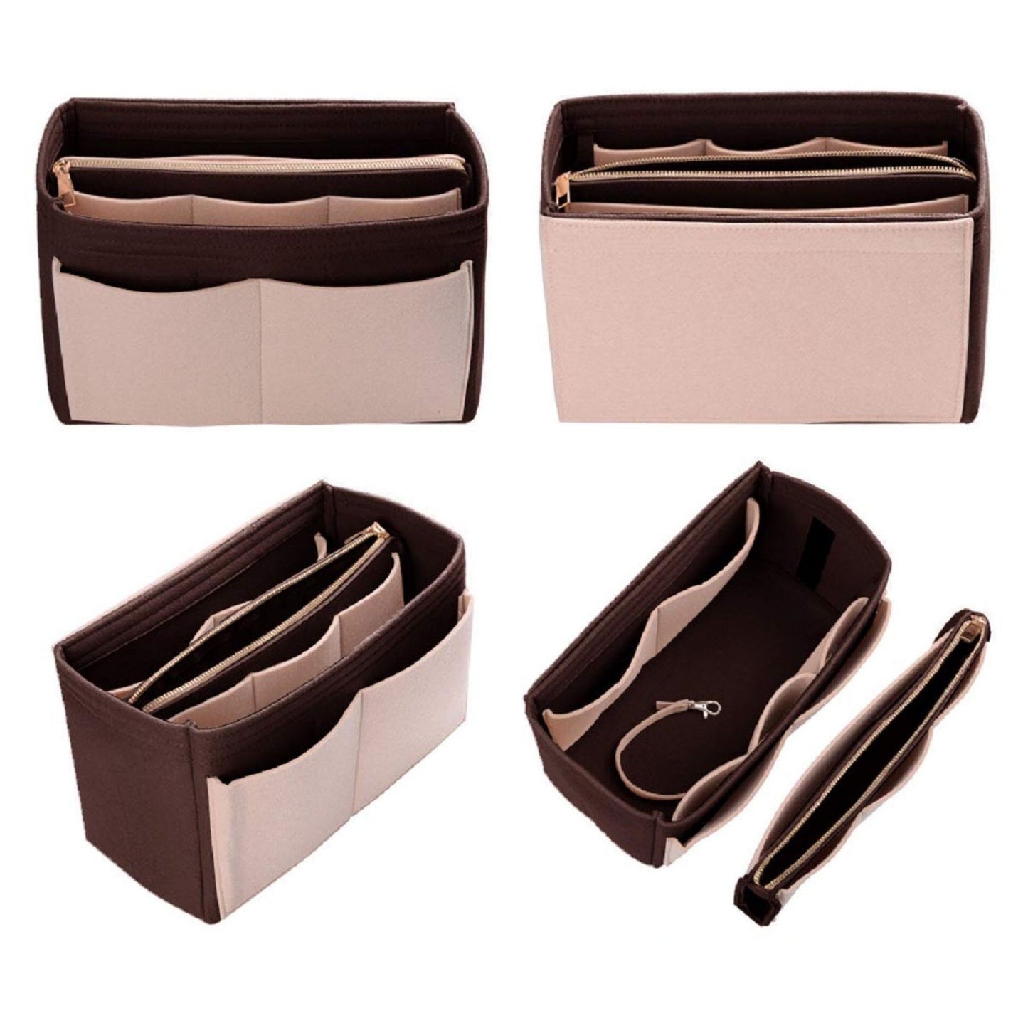 Bolsa de cosméticos interior de fieltro plegable de moda para mujer