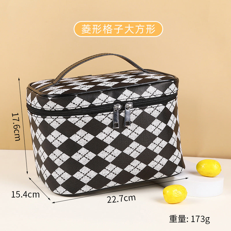 Bolsa de cosméticos impermeable con diseño de pata de gallo