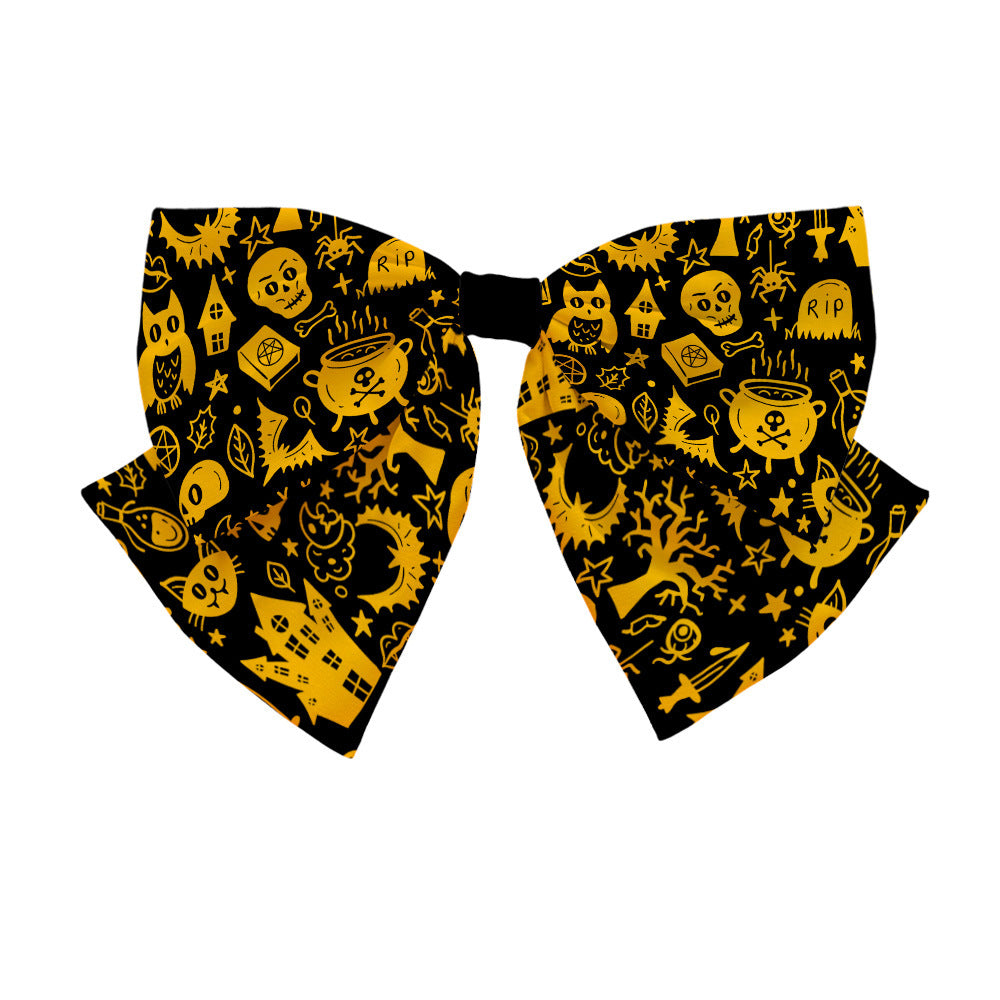 Accessoires pour cheveux avec nœud en forme de crâne et de citrouille pour Halloween