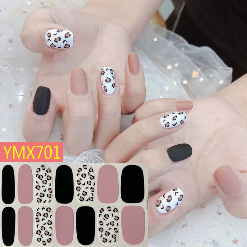 Autocollants pour ongles motif vache léopard automne et hiver