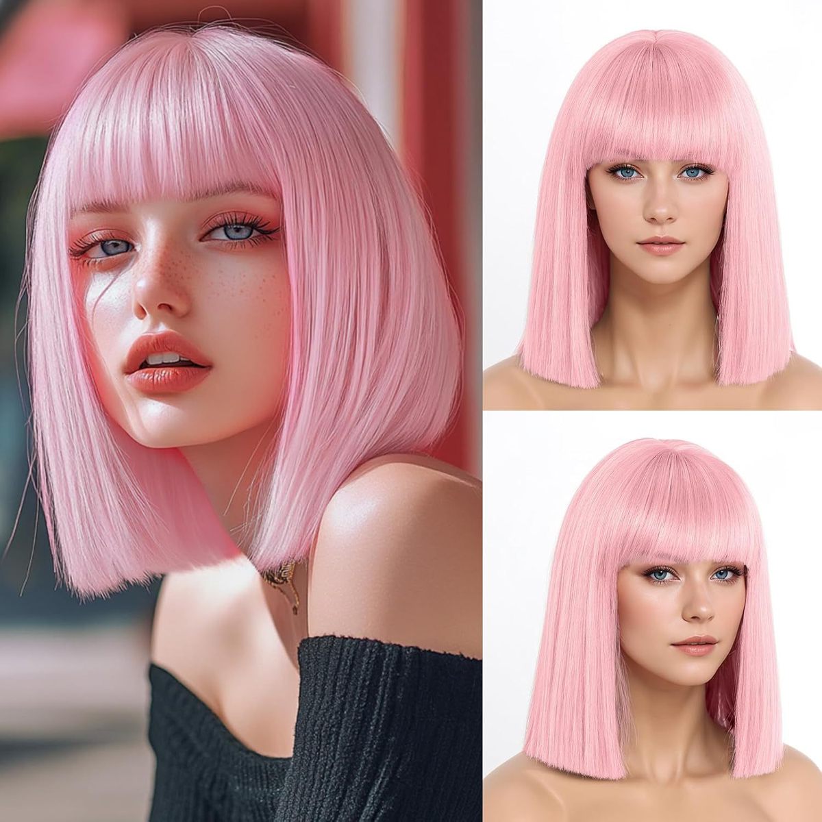 Women Fashion Short Straight Bobo Head Wig