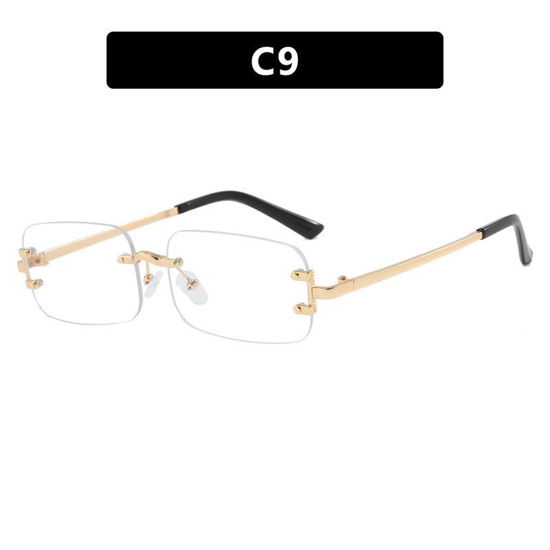 Gafas de sol cuadradas sin montura informales de moda para mujer