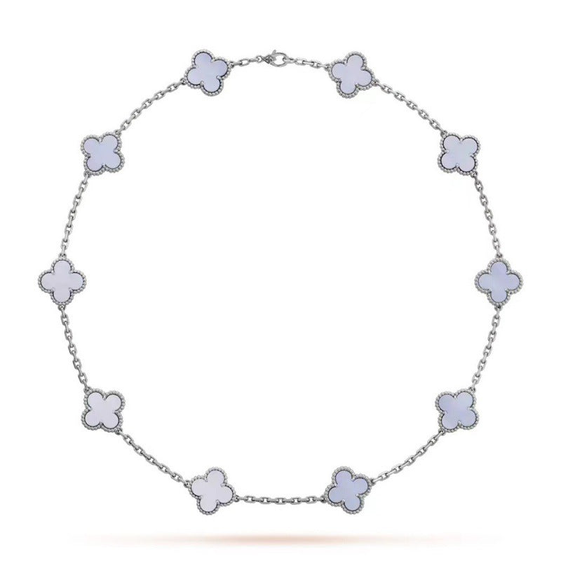 Collier trèfle à quatre feuilles double face pour femme