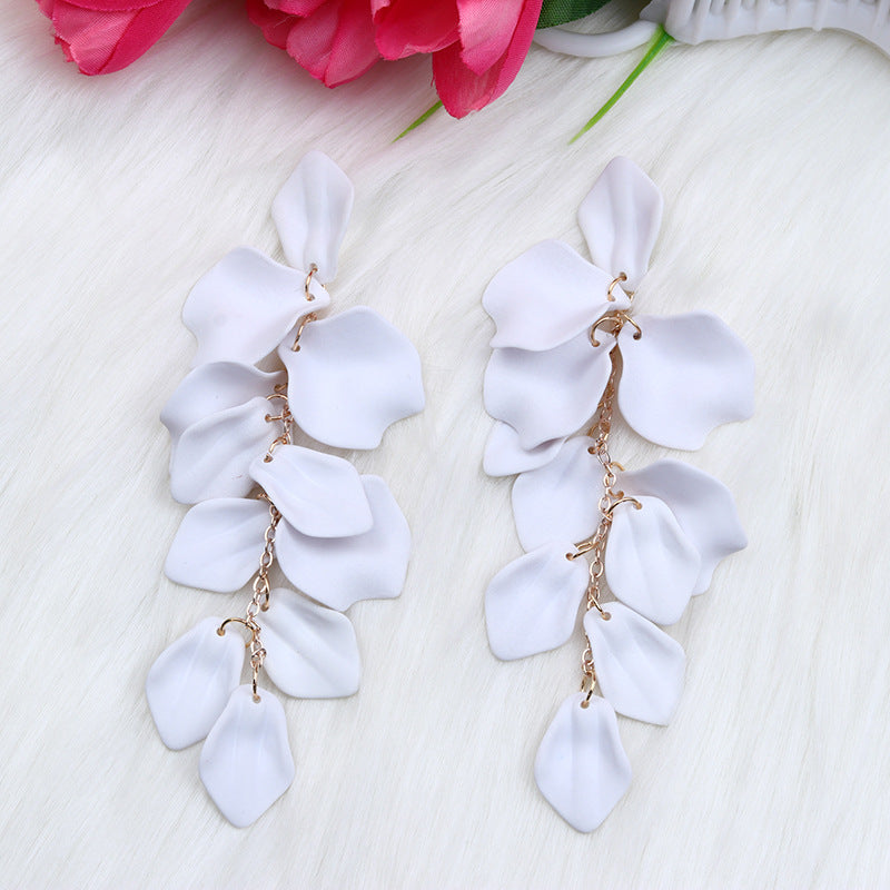 Bohemian Style Personalized Tassel Petal Earrings