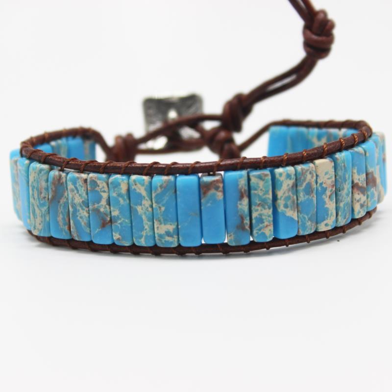 Pulsera de cuentas de piedra natural bohemia