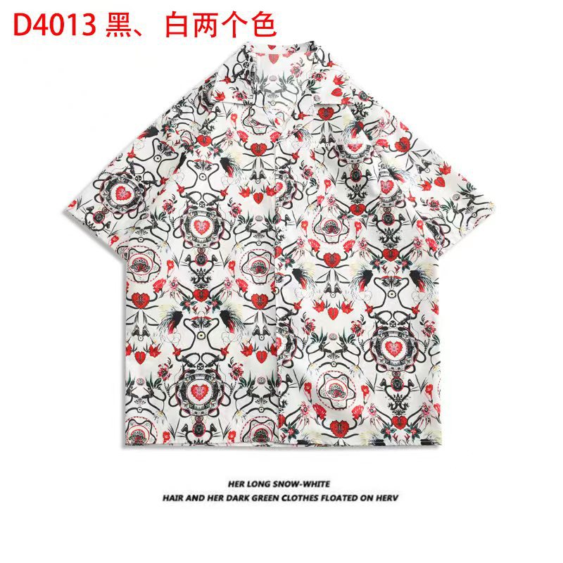 Camisa informal vintage con estampado floral hawaiano para hombre