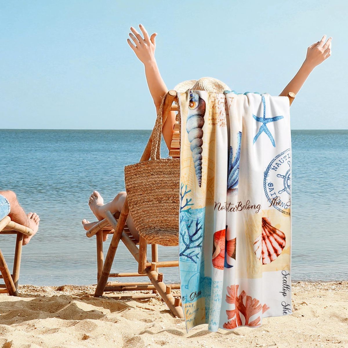 Toalla de playa de microfibra con estampado digital informal de moda