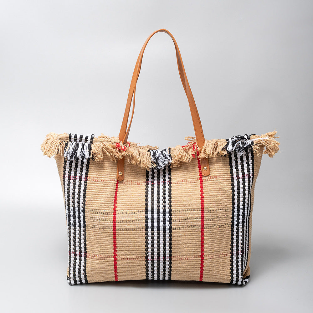Bolso de mano informal con borlas para vacaciones bohemias