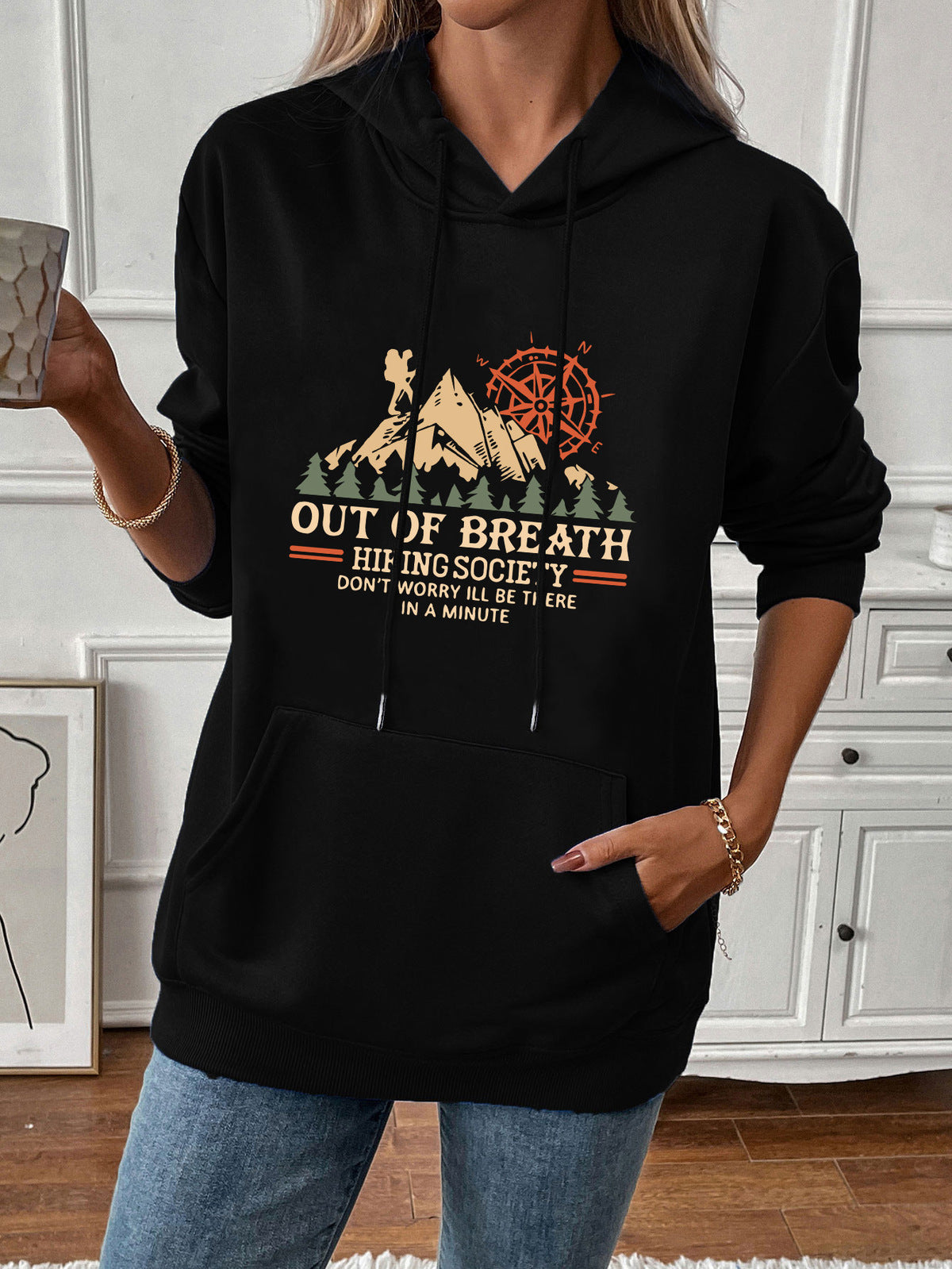 Women's Casual Print Hoodie - Scenery Pullover