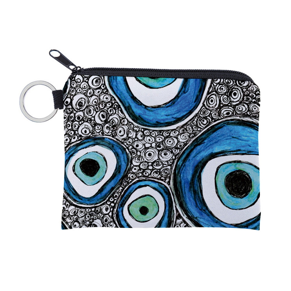 Women Fashion Evil Eye Print Mini Wallet