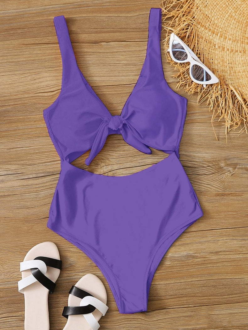 Women Summer Vacation Color Blocking Triangle Swimsuit
