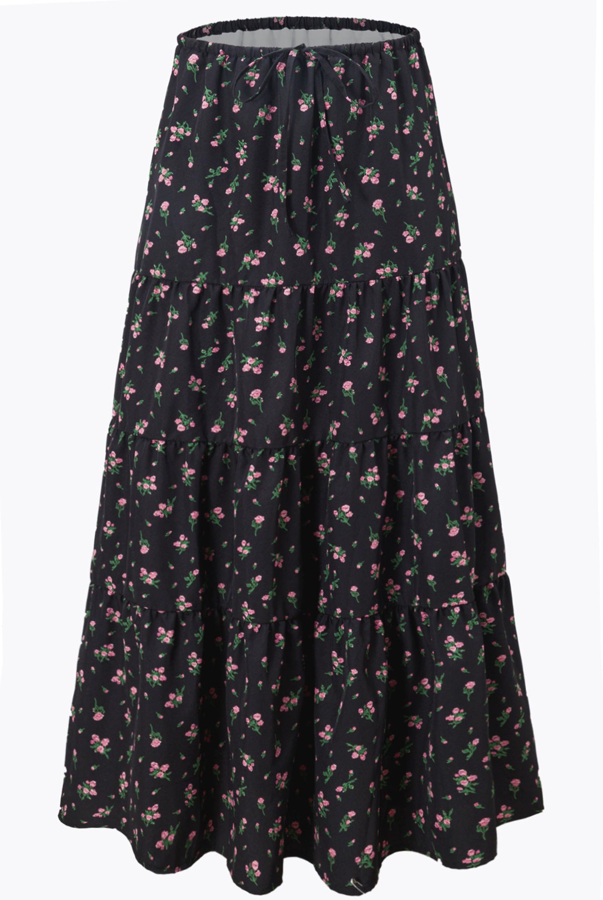 Women Fashion Solid Color Printed High Waist Skirt