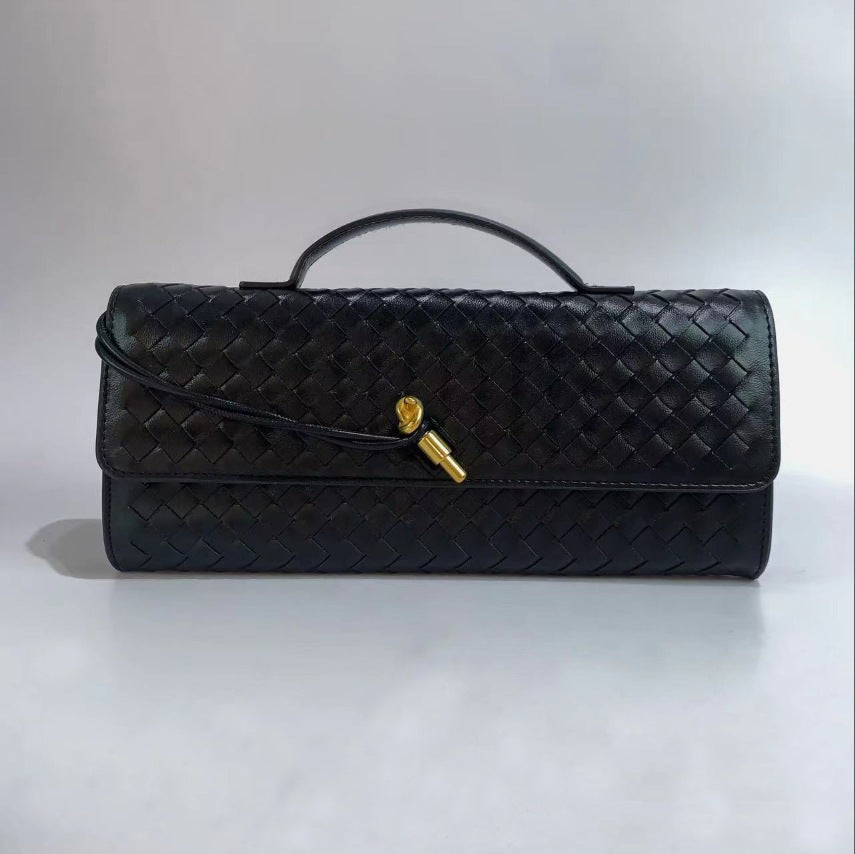 Bolso de mano tejido de color liso informal de moda para mujer