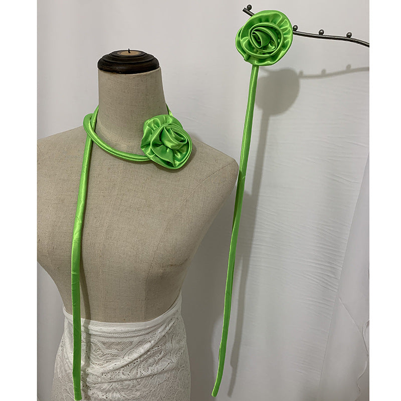 Bufanda fina con flores 3D para mujer