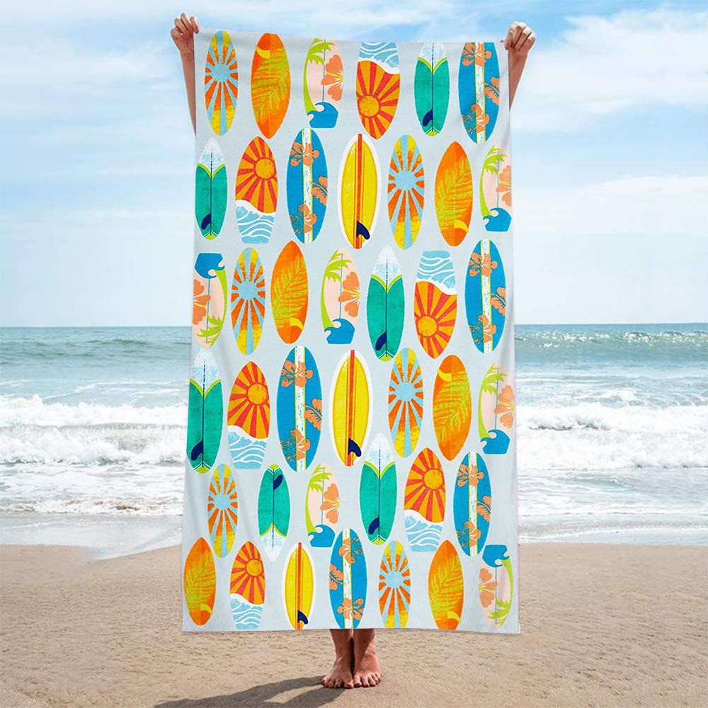 Toalla de playa de secado rápido con estampado de rizo de doble cara