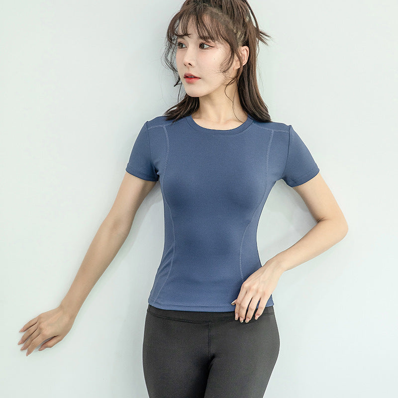 T-shirt de sport décontracté à col rond pour femme