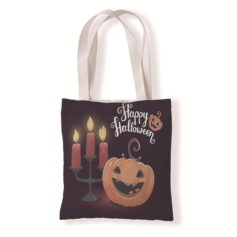 Bolsa de lona con estampado de calabaza de Halloween para uso diario