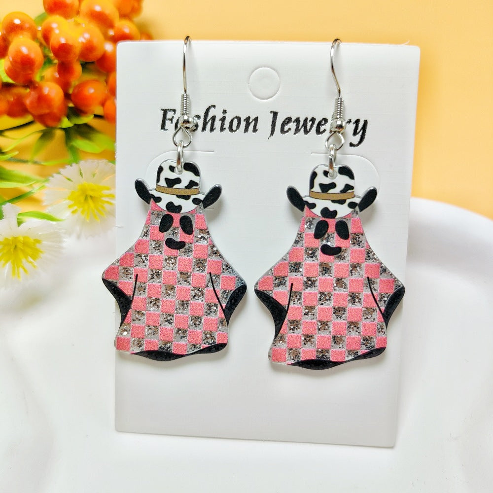 Halloween Ghost Acrylic Earrings with Personalized Print