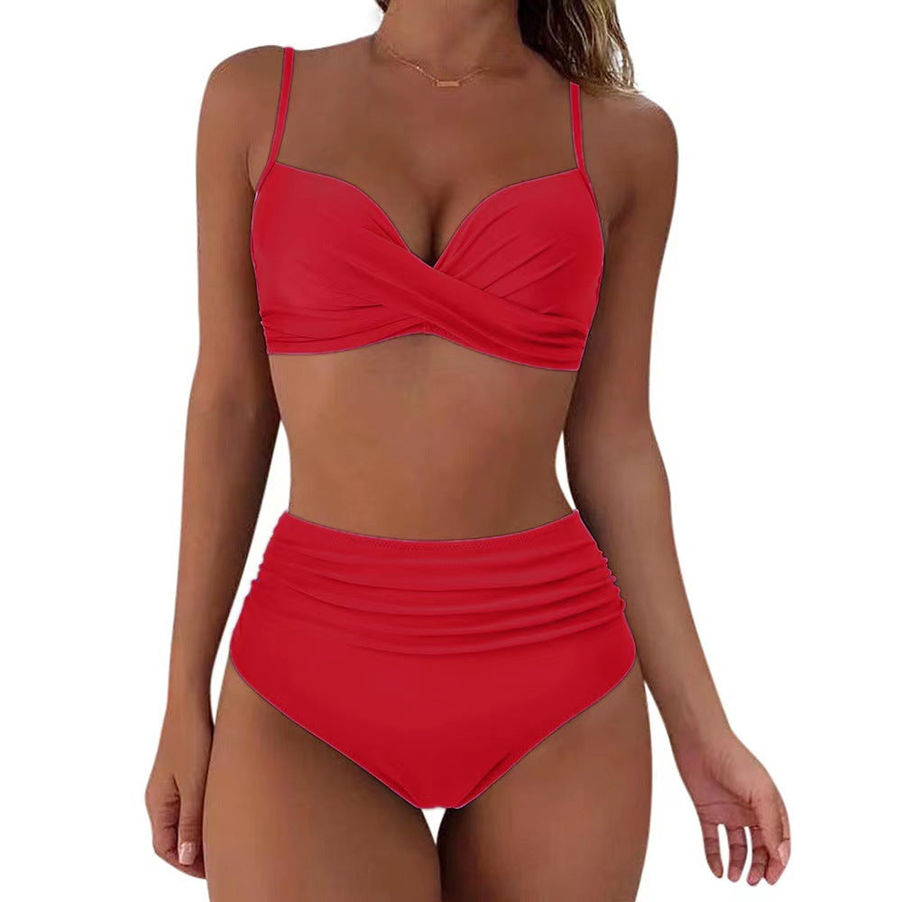 Women Fashion Sexy Printed High Waist Bikini Shorts Swimsuit