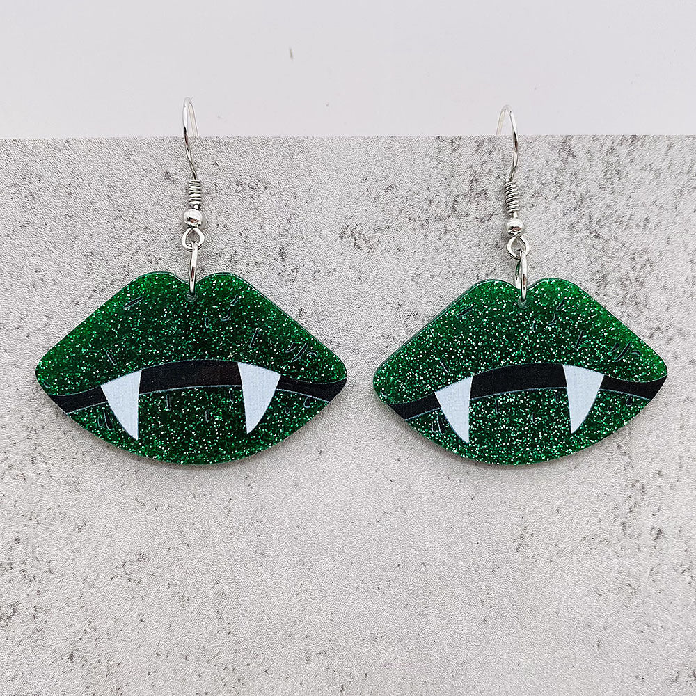 Halloween Women Fashion Acrylic Horror Skull Earrings