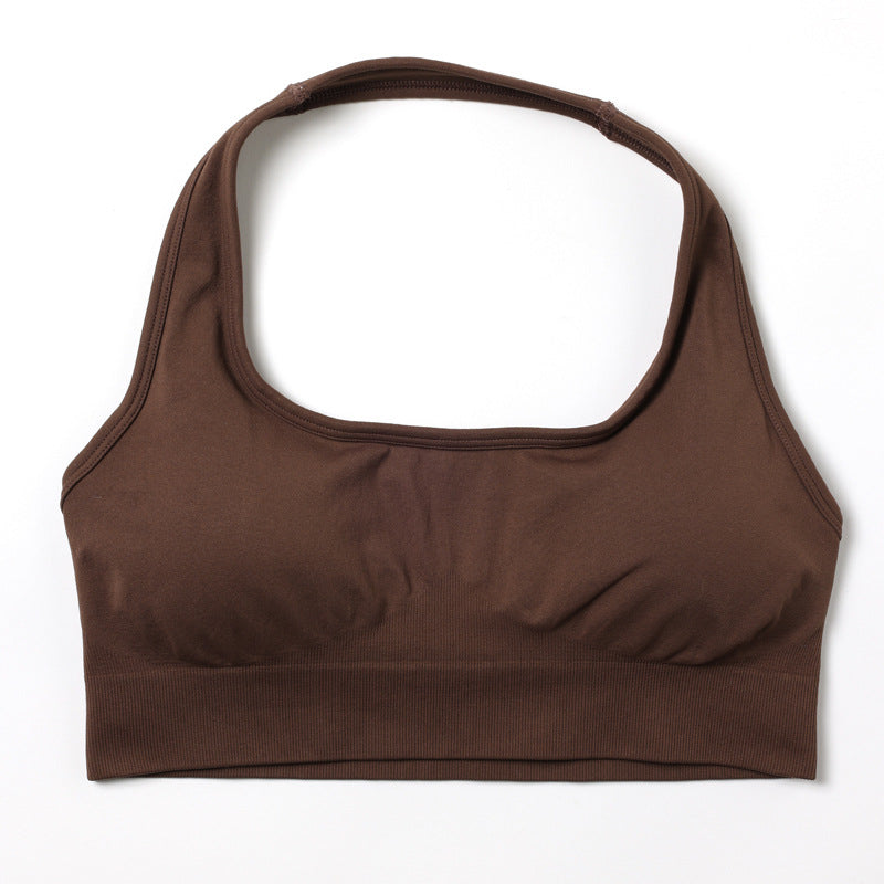 Women Fashion Solid Color Seamless Halter-Neck Bra